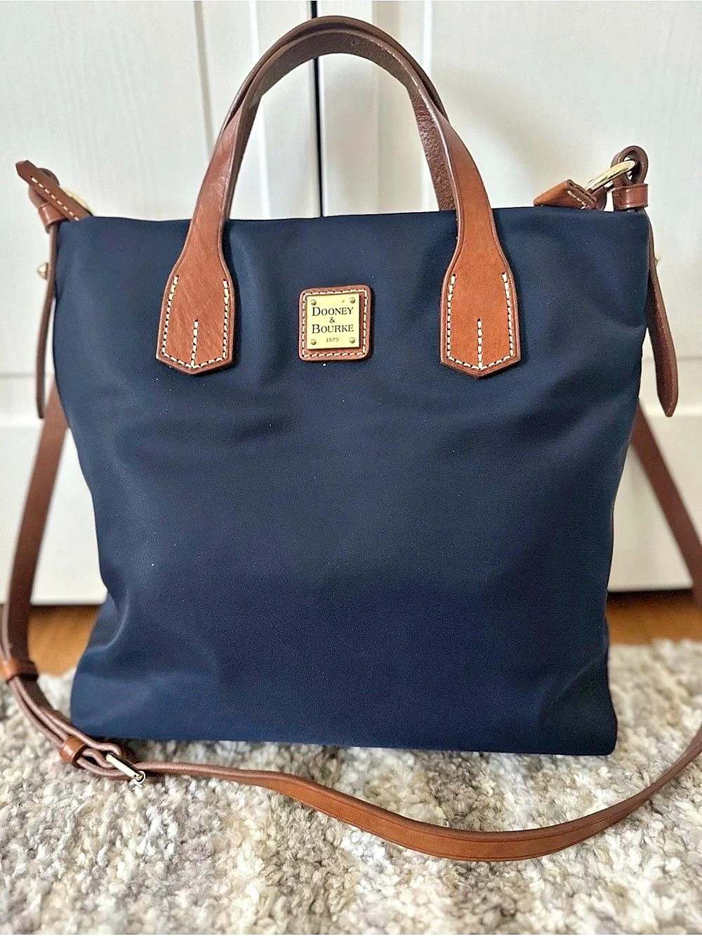 Dooney & Bourke Cleo Crossbody Bag Navy Blue Nylon/Leather